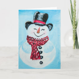 Happy Snowman Wenskaart Feestdagen Kaart