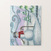 Happy Snowman Winter Wonderland Puzzle Legpuzzel (Verticaal)