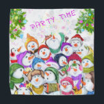 Happy Snowmans Christmas Bandana<br><div class="desc">Kerstbananen met Happy Snowmans Vrolijk Kerstfeest Grappig Tekenen Cartoon Snowman en Tekst - Kies / Voeg Uw Unieke Tekst / Lettertype / Kleur - Maak Uw Speciale Bandana Gift - Vergroot en verplaats of verwijder en voeg elementen / afbeelding met maatwerk tool ! - Tekenen en ontwerpen door MIGNED. U...</div>