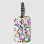 Happy Snowmans Kerst Bagagelabel (Voorkant (verticaal))