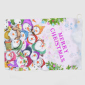 Happy Snowmans Kerst Golf Handdoek (Horizontaal)
