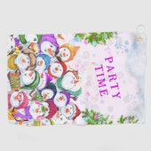 Happy Snowmans Kerst Golf Handdoek (Horizontaal)