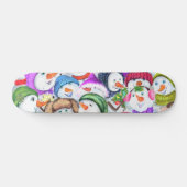 Happy Snowmans Kerst Skateboard (Horizontaal)