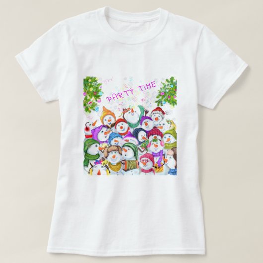 Happy Snowmans Kerst T-shirt (Design voorkant)