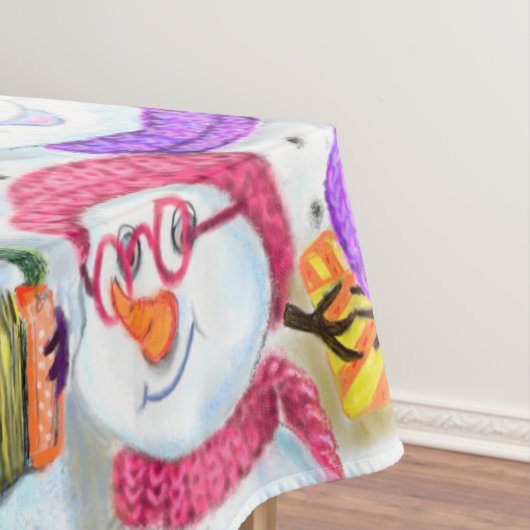 Happy Snowmans Kerst Tafelkleed (Voorbeeld)