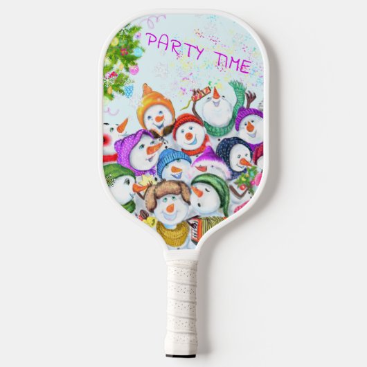 Happy Snowmans kerstfeest Pickleball Paddle (Achterkant)