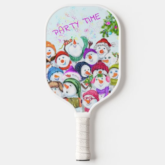Happy Snowmans kerstfeest Pickleball Paddle (Voorkant)