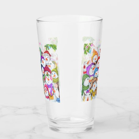 Happy Snowmans kerstglas Glas (Rechts)