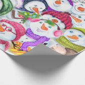Happy Snowmans kerstinpakpapier Cadeaupapier (Hoek)