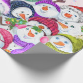 Happy Snowmans kerstinpakpapier Cadeaupapier (Hoek)