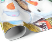 Happy Snowmans kerstinpakpapier Cadeaupapier (Rol Hoek)