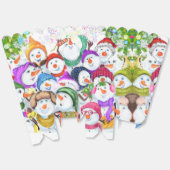 Happy Snowmans Merry Christmas Party Popcorn Box Bedankdoosjes (Ongevouwen)