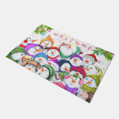 Happy Snowmans Merry Kerstdoormat Welkom Deurmat (Schuin)