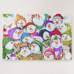 Happy Snowmans Merry Kerstmis Puzzle Gift Legpuzzel