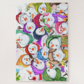 Happy Snowmans Merry Kerstmis Puzzle Gift Legpuzzel (Verticaal)