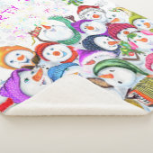 Happy Snowmans Merry Kerstpa Blanket Sherpa Deken (3/4)