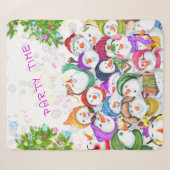 Happy Snowmans Merry Kerstpa Blanket Sherpa Deken (Voorkant (horizontaal))