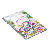 Happy Snowmans Merry kerstparty Funny Drawing Notitieboek (Rechterzijde)