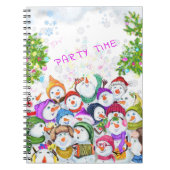 Happy Snowmans Merry kerstparty Funny Drawing Notitieboek (Voorkant)