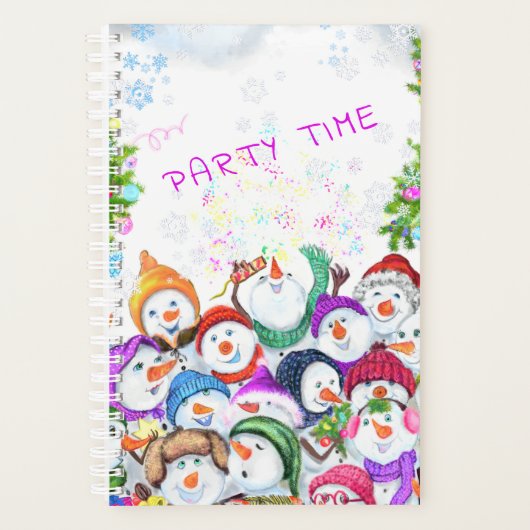 Happy Snowmans Merry kerstparty Funny Drawing Planner (Voorkant)