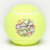 Happy Snowmans Merry kerstparty Funny Drawing Tennisballen (Achterkant)