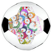 Happy Snowmans Merry kerstparty Funny Drawing Voetbal (Gedraaid)