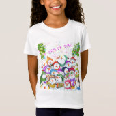 Happy Snowmans Merry Kerstparty Kinder T-Shirt (Voorkant)