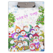 Happy Snowmans Merry Kerstparty klembord (Voorkant)
