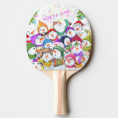 Happy Snowmans Merry Kerstping Pong Paddle Tafeltennisbatje (Achterkant)