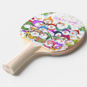 Happy Snowmans Merry Kerstping Pong Paddle Tafeltennisbatje (Voorkant Gekanteld)