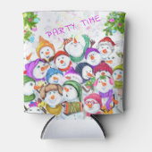 Happy Snowmans Party Kerst Koelbox Blikjeskoeler (Voorkant)