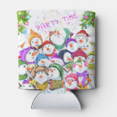 Happy Snowmans Party Kerst Koelbox Blikjeskoeler (Achterkant)