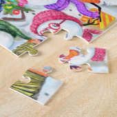 Happy Snowmans - prettige kerstfeestdag Legpuzzel (Zijkant)