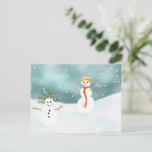 Happy Snowmen Briefkaart (Staand voorkant)