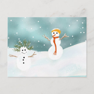 Happy Snowmen Briefkaart