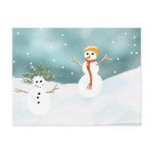 Happy Snowmen Briefkaart