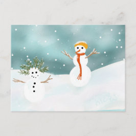 Happy Snowmen Briefkaart