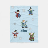 Happy Snowmen Custom Fleece Blanket (Voorkant)