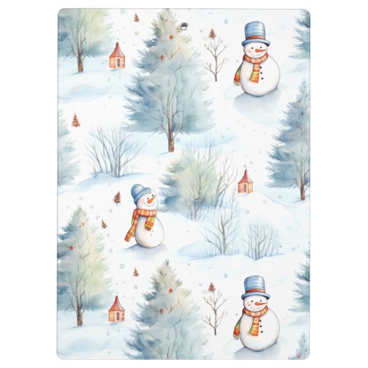 Happy Snowmen Pattern Klembord (Achterkant)