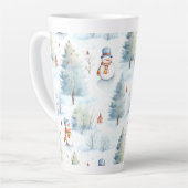 Happy Snowmen Pattern Latte Mok (Linkerhoek)