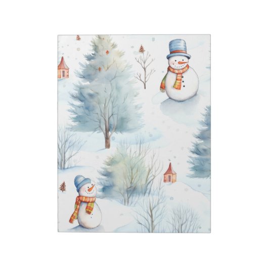 Happy Snowmen Pattern Notitieblok (Linkerzijde)