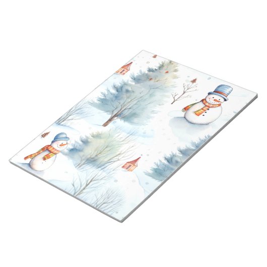 Happy Snowmen Pattern Notitieblok (Schuin)