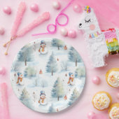 Happy Snowmen Pattern Papieren Bordje (Feest)