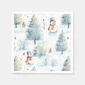 Happy Snowmen Pattern Servet (Voorkant)