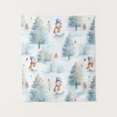 Happy Snowmen Pattern Wandkleed (Voorkant)