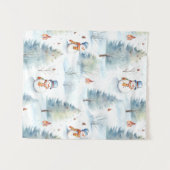 Happy Snowmen Pattern Wandkleed (Voorkant (horizontaal))