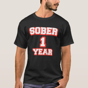 Happy Sober 1 jaar Cool Jubileum Red Sobriety R T-shirt