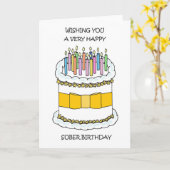 Happy Sober Birthday Kaart (Gele Bloem)