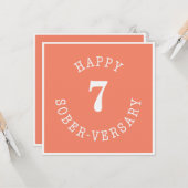 Happy Sober-herdenking Kaart (Voorkant / Achterkant in situ)