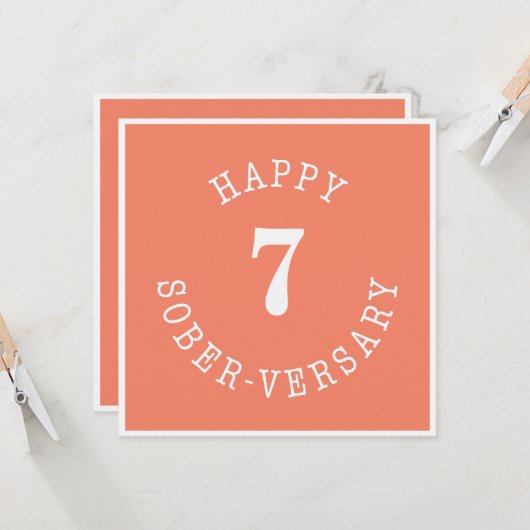 Happy Sober-herdenking Kaart (Voorkant / Achterkant in situ)